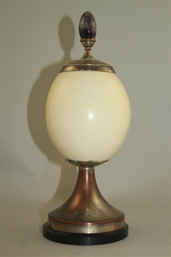 Anthony Redmile. An ostrich egg vase and cover, 11.75in.